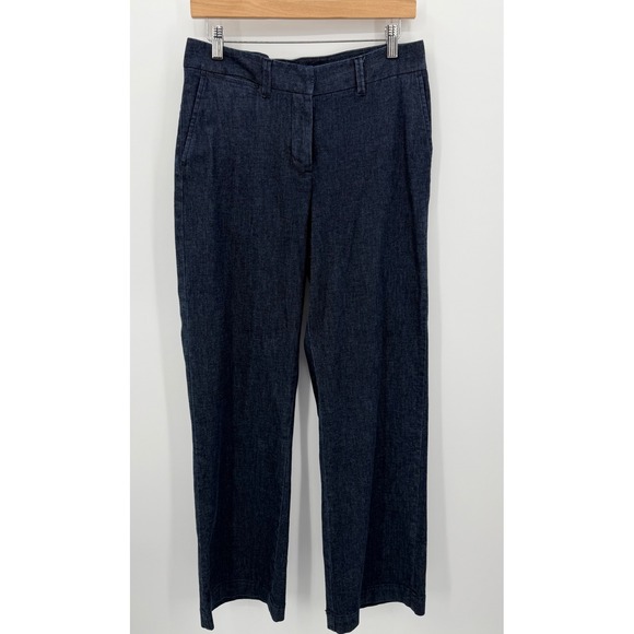 L.L.Bean Pants - L.L.Bean Trousers Womens 12 Tall Blue Denim Straight Leg Stretch Wide Leg